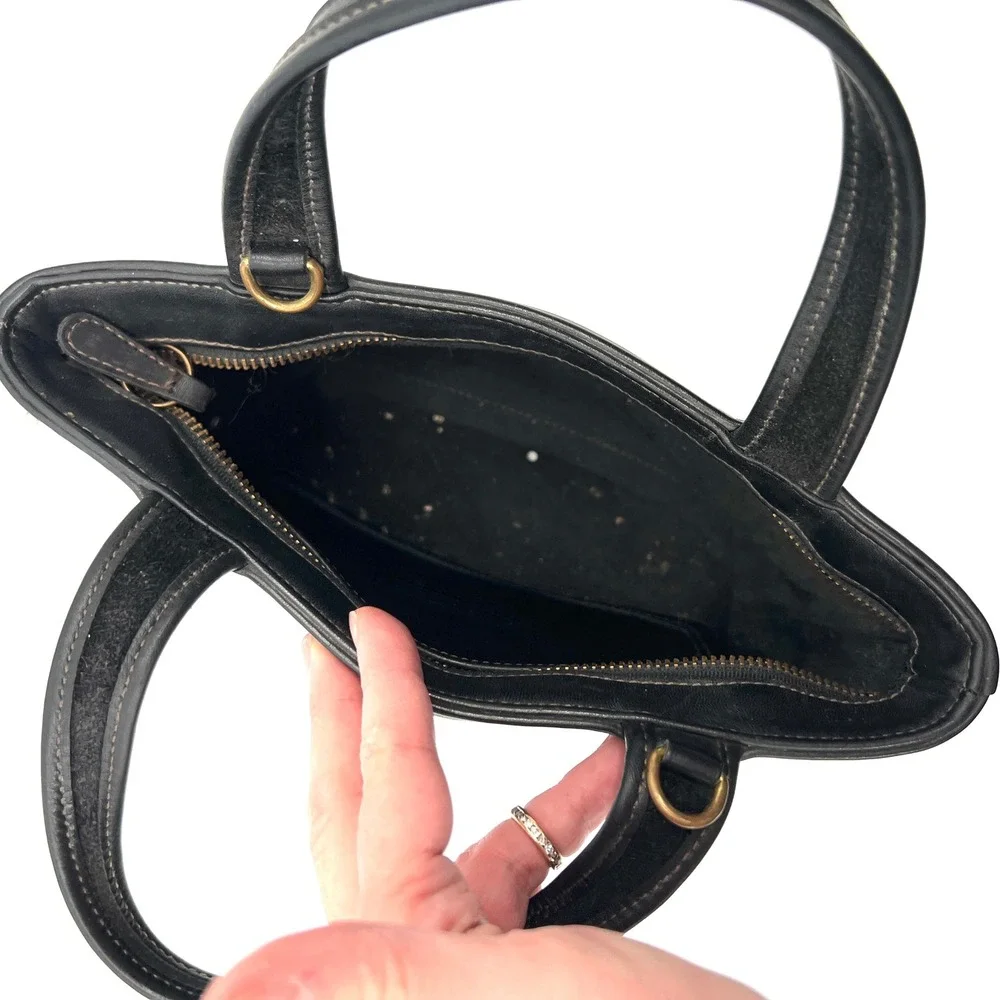 Vintage Coach 9301 Bleeker Small Basket Black Leather Satchel Bag 1998 Y2K